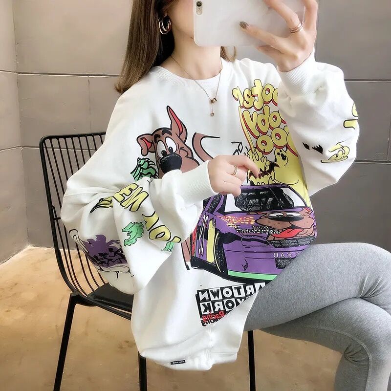 Scooby Doo Graphic Print Oversized Sweatshirt