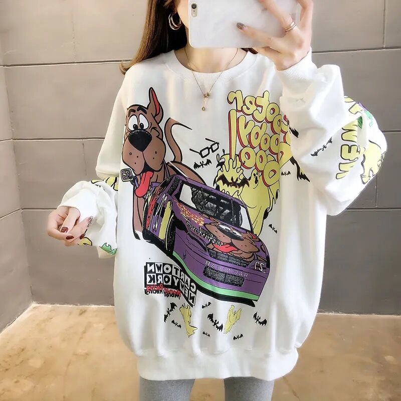 Scooby Doo Graphic Print Oversized Sweatshirt
