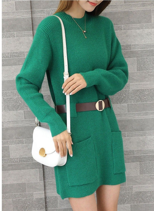 Toronto Sweater Dress with Belt