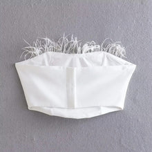 Anna Bustier with Feathers and Adjustable Strap