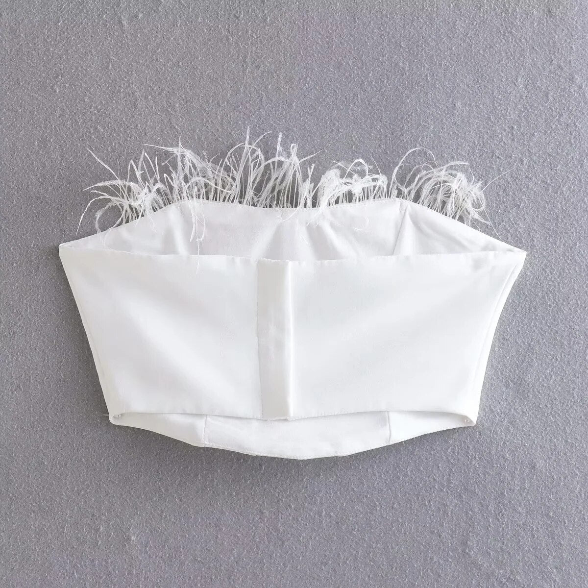 Anna Bustier with Feathers and Adjustable Strap