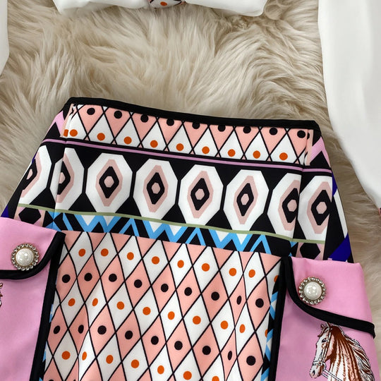 Audrina Summer Blouse and Skirt Set