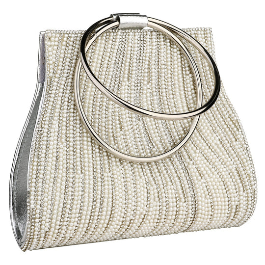 Maisie Rhinestone Clutch with Pearl Detailing