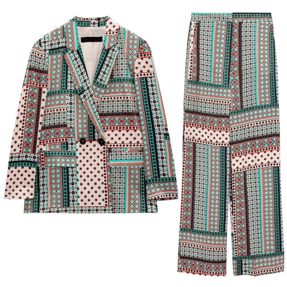 Jaden Printed Blazer and Pants Set