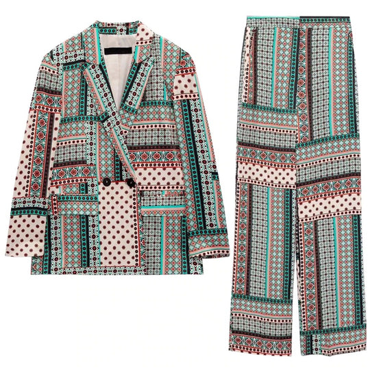 Jaden Printed Blazer and Pants Set