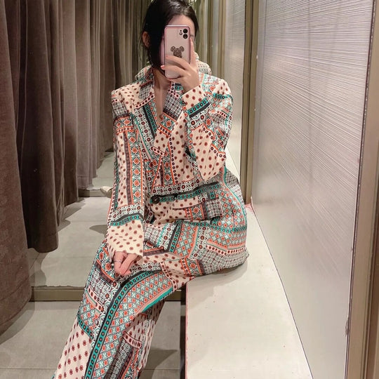 Jaden Printed Blazer and Pants Set