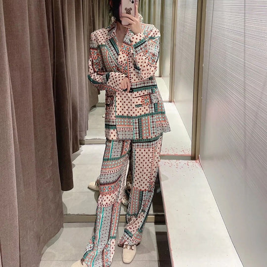 Jaden Printed Blazer and Pants Set