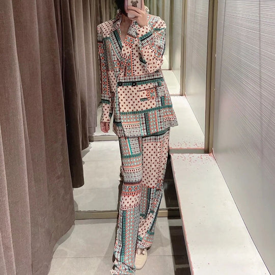 Jaden Printed Blazer and Pants Set