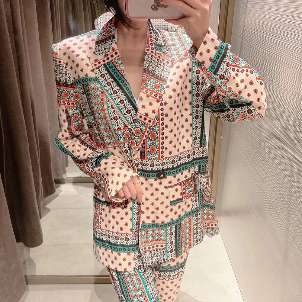 Jaden Printed Blazer and Pants Set