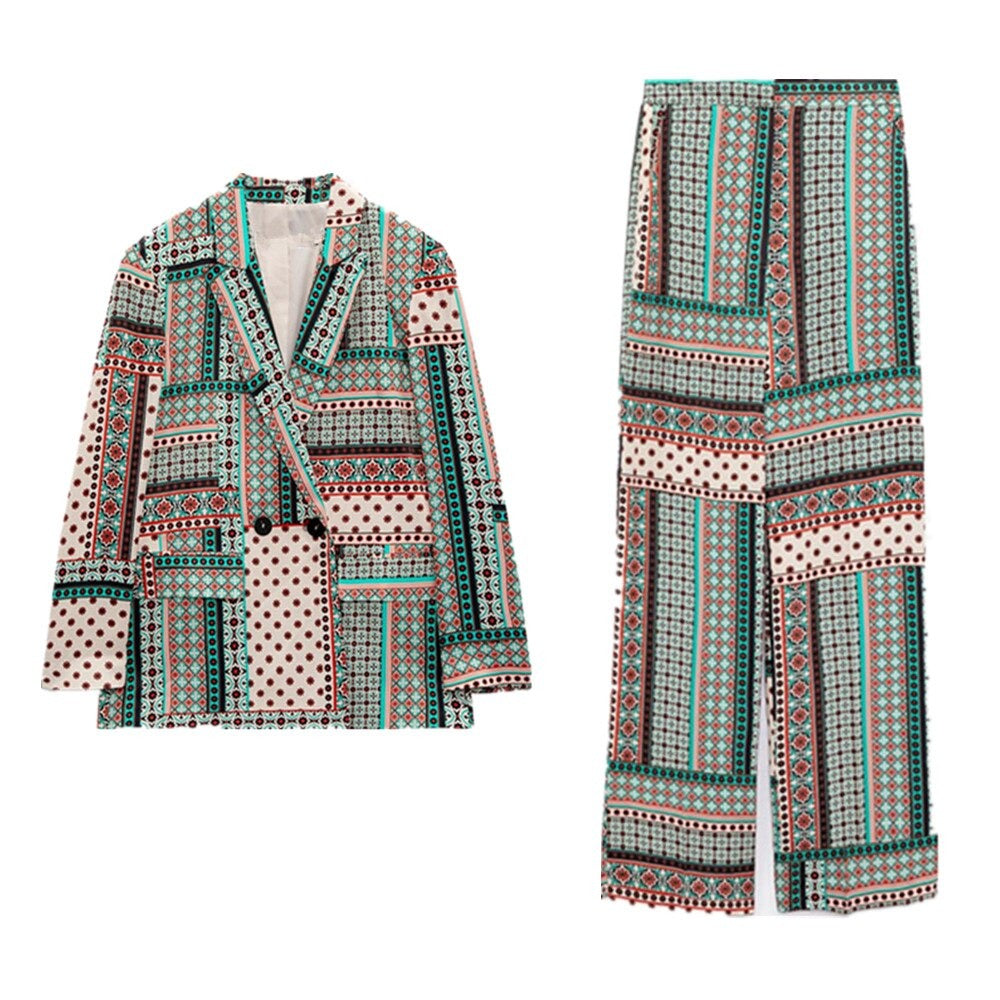 Jaden Printed Blazer and Pants Set
