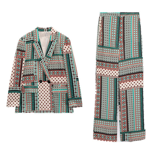 Jaden Printed Blazer and Pants Set