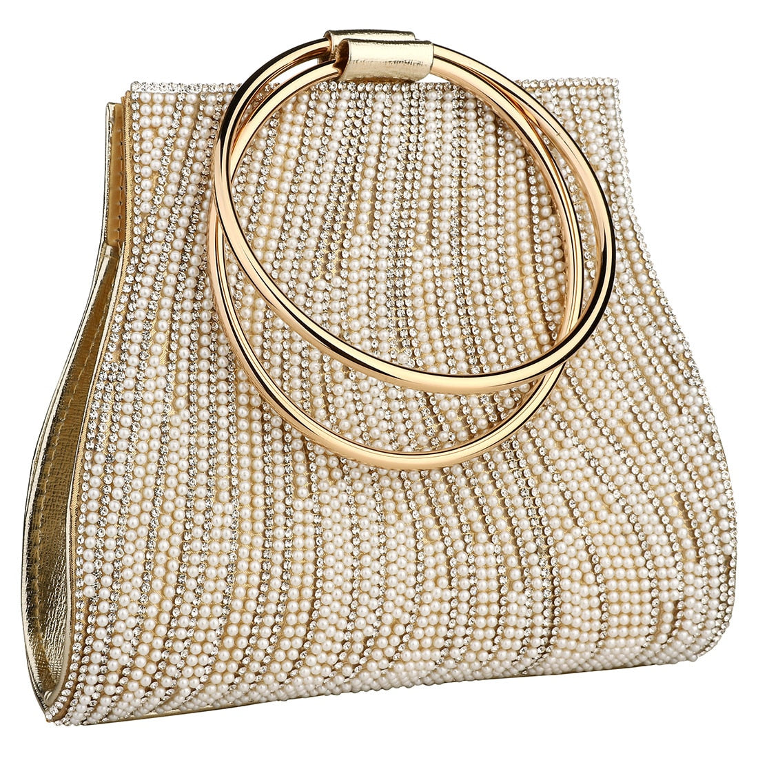 Maisie Rhinestone Clutch with Pearl Detailing