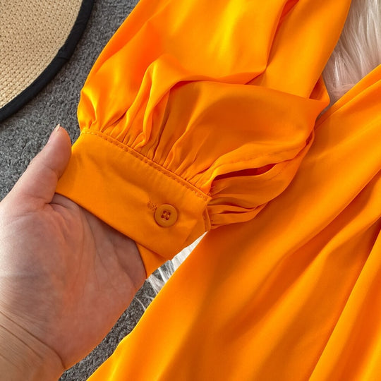 Jane Retro Style High Waisted Lapel Dress