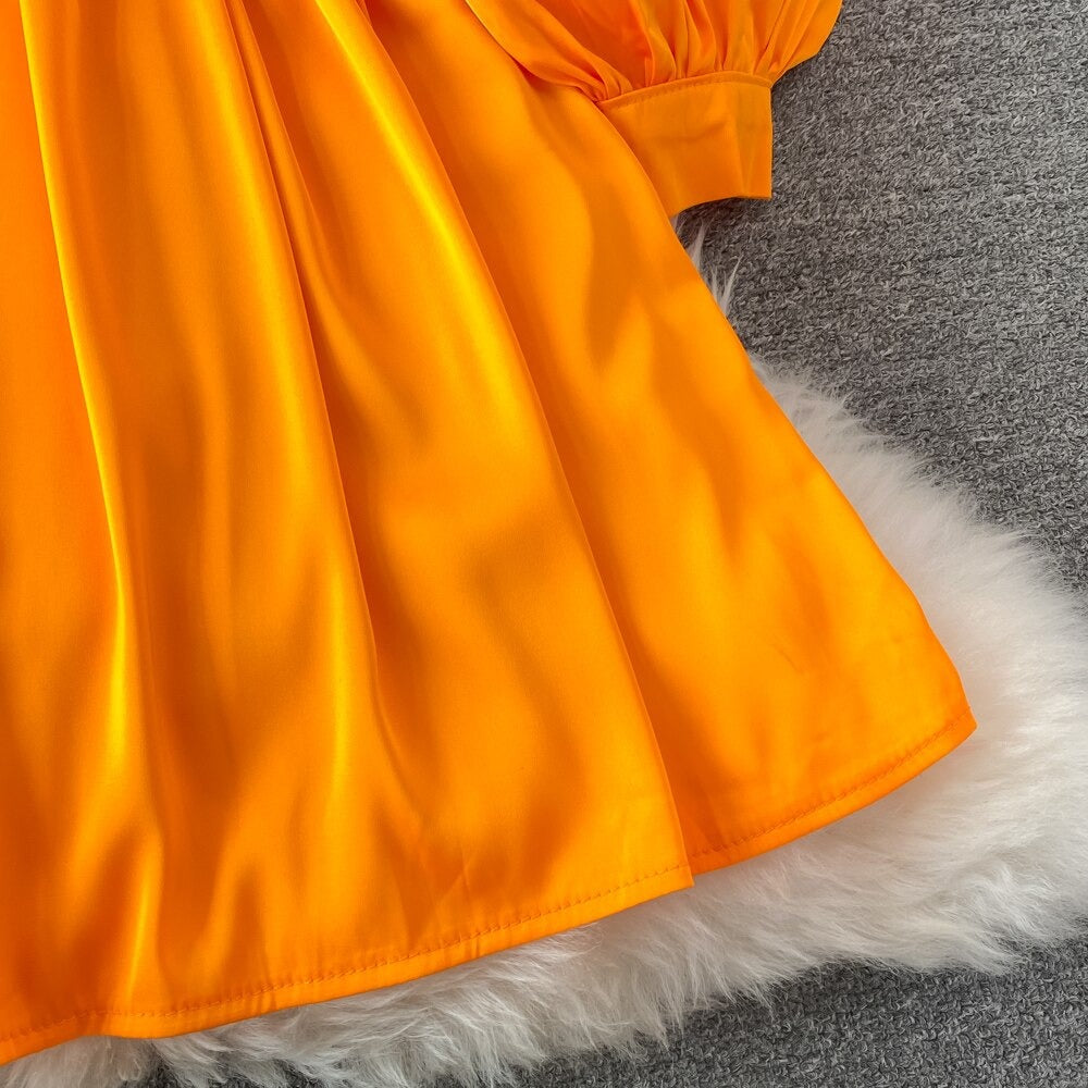 Jane Retro Style High Waisted Lapel Dress