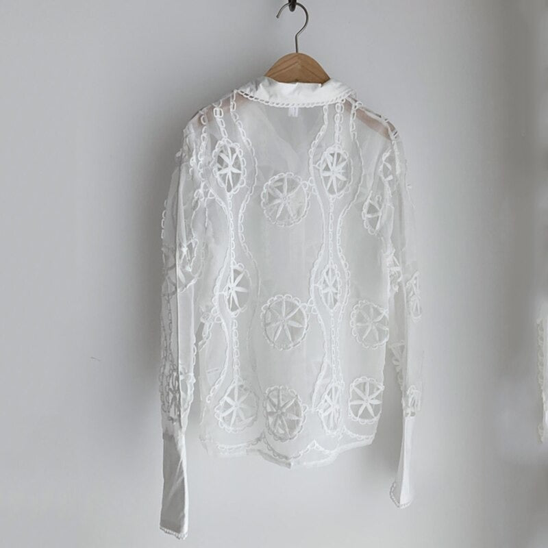 Cora Lace Hollow out Shirt