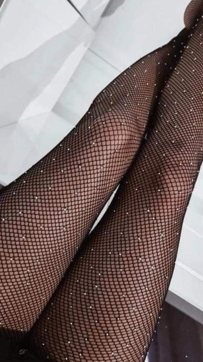 Rhinestone Fishnet Stockings