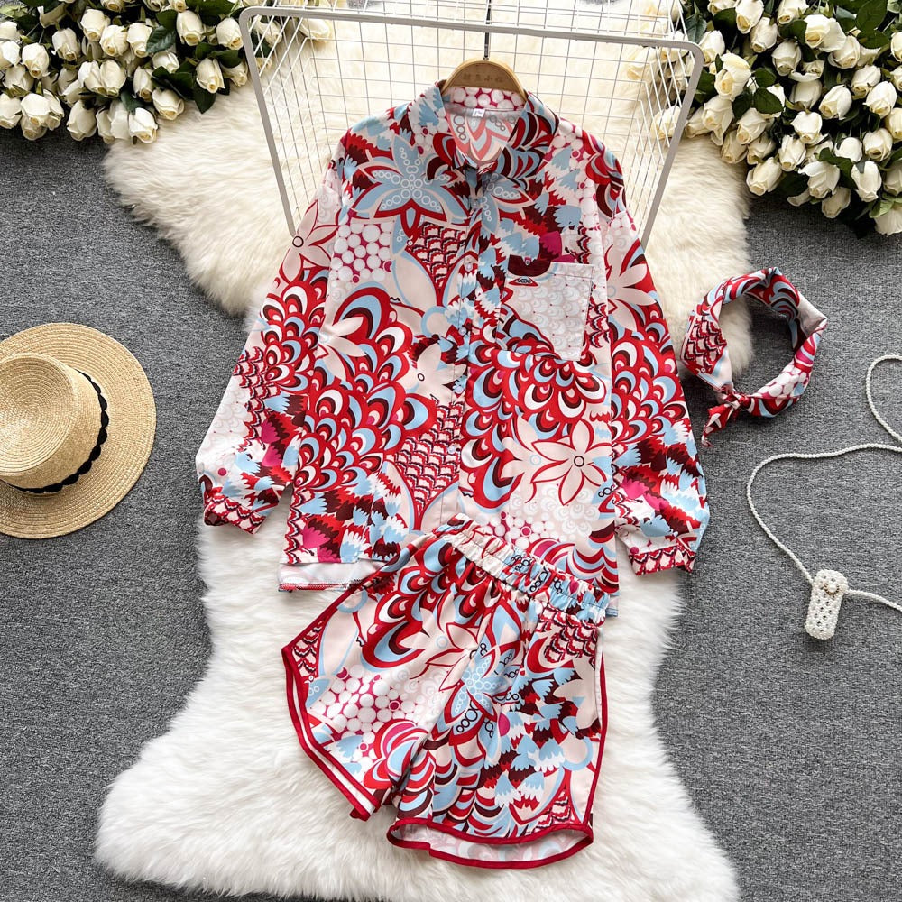 Shelly Printed Three Piece Coord Set