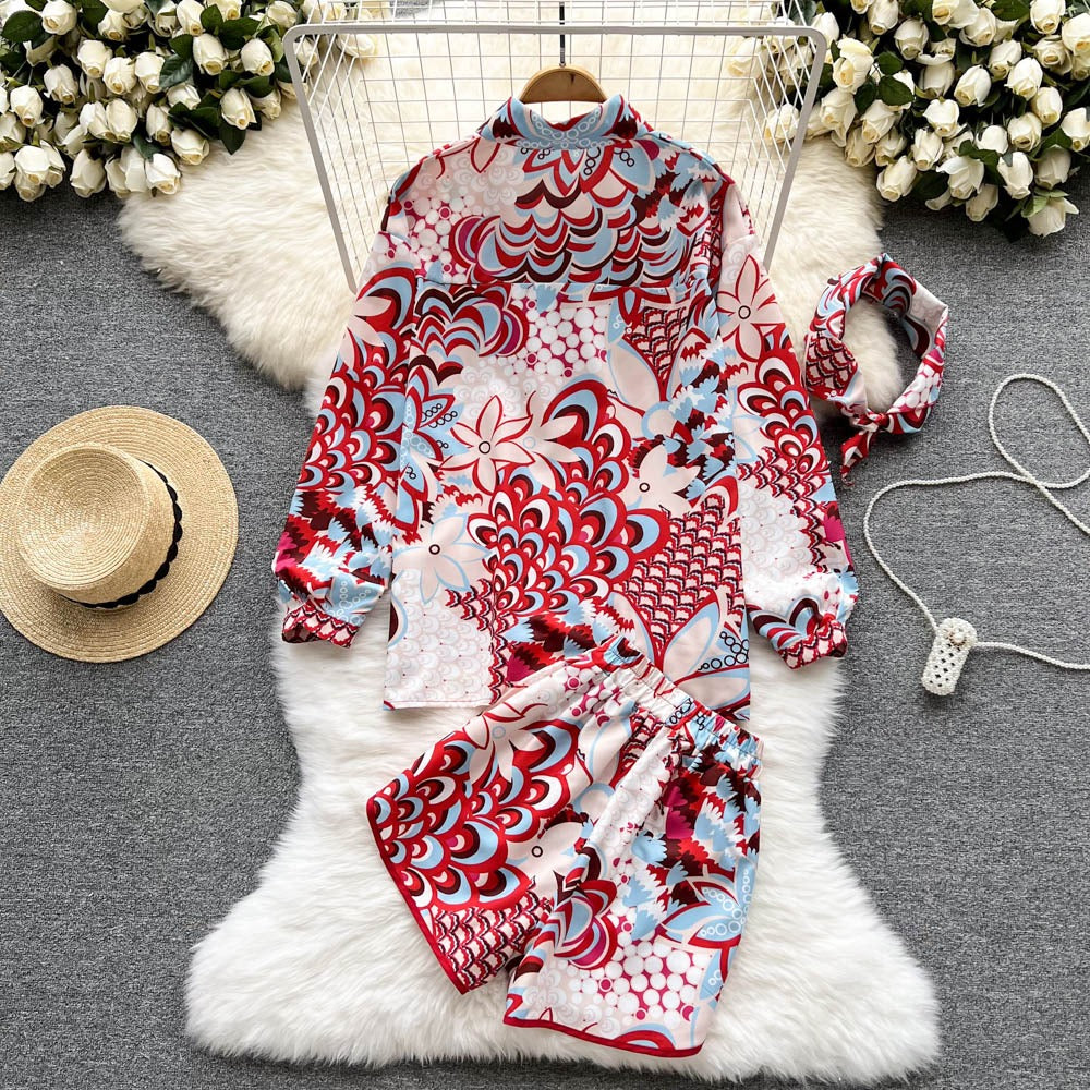 Shelly Printed Three Piece Coord Set