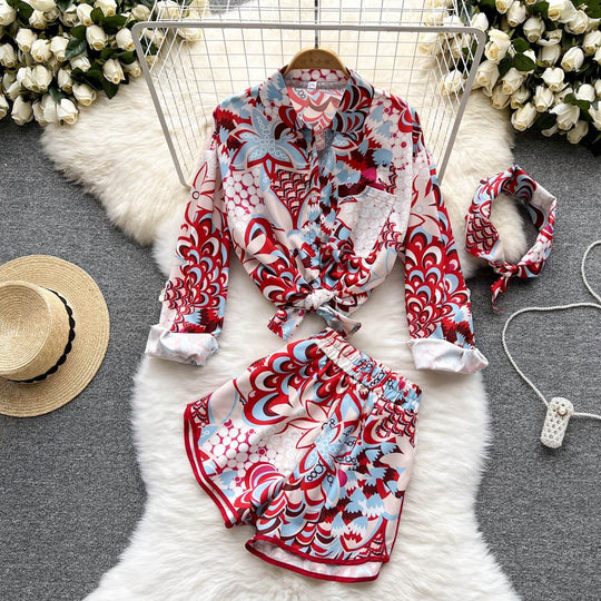 Shelly Printed Three Piece Coord Set