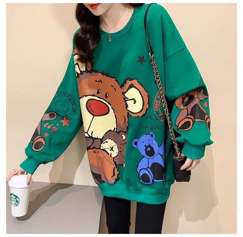 Mama Bear Graphic Print Oversized Sweatshirt