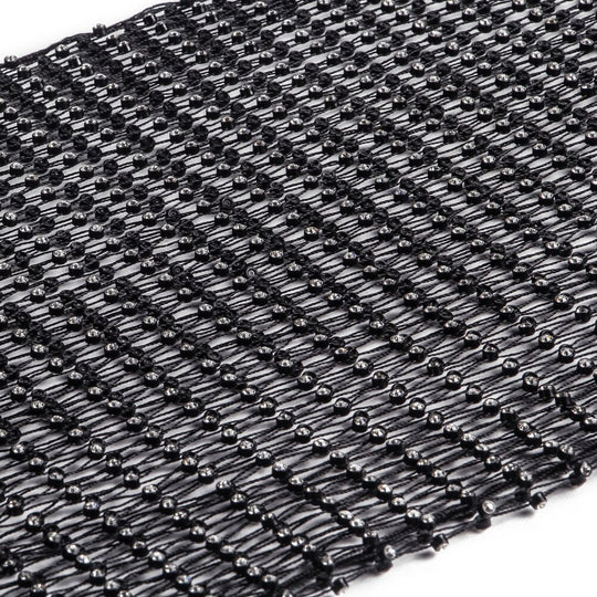 Rhinestone Fishnet Crew Neck Dress