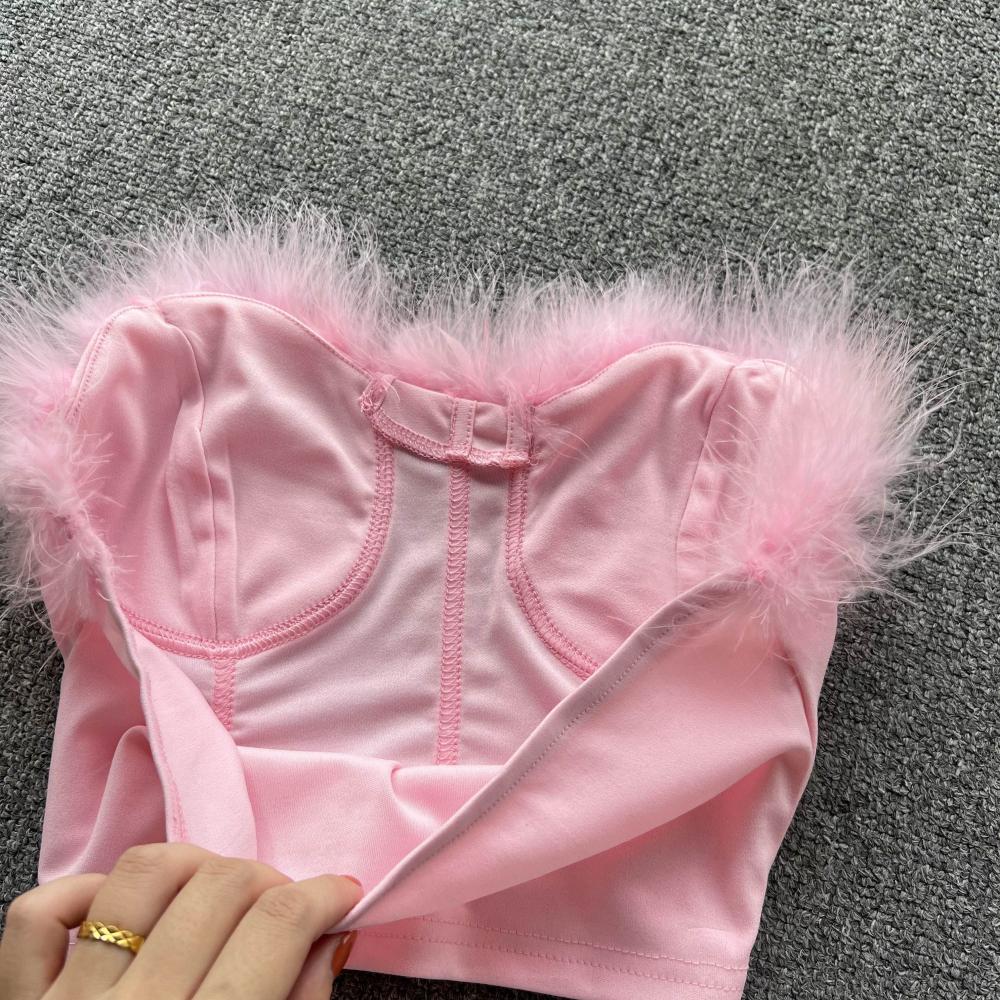 Miranda Strapless Bustier with Feather