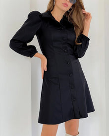 Blair Leather A-line Midi Dress