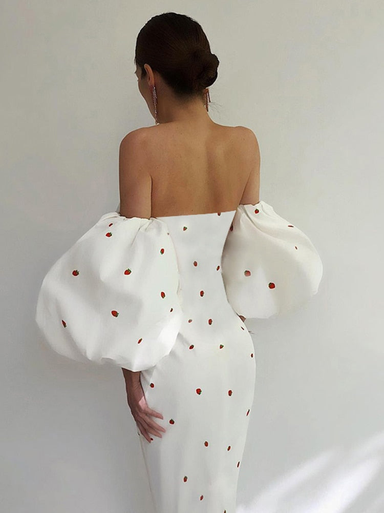 Vienna Mermaid Dress with Lantern Sleeves