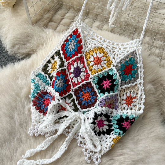 Omura Two Piece Crochet Blouse with Skirt Set