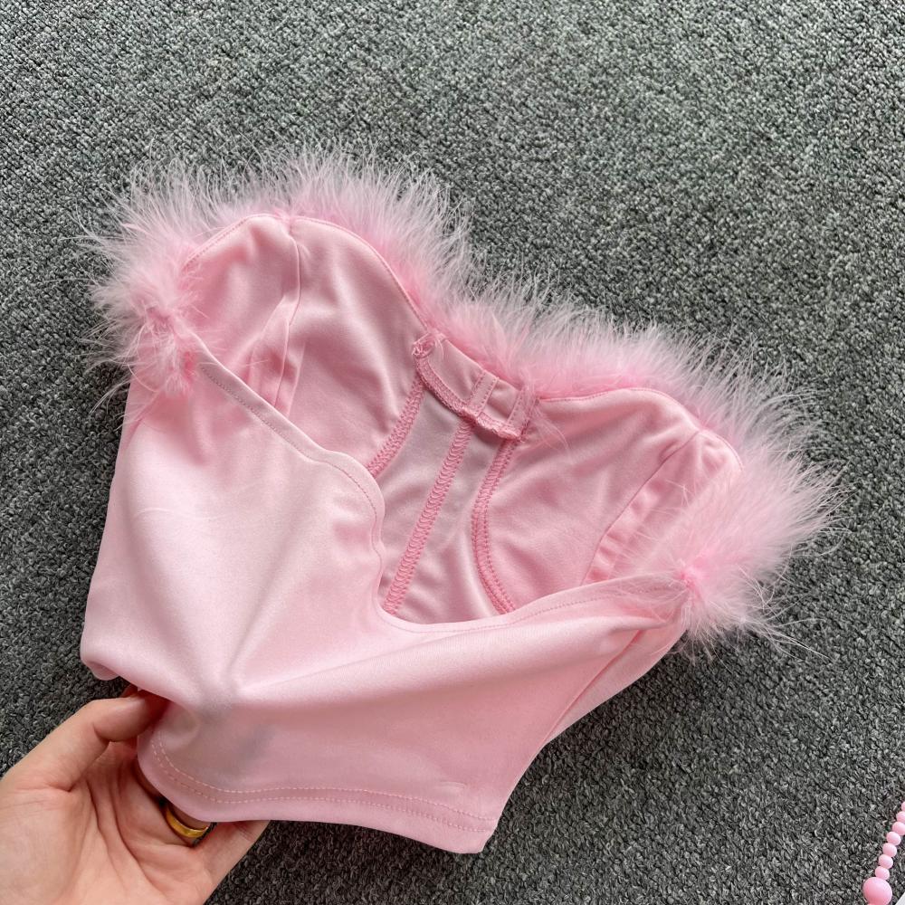 Miranda Strapless Bustier with Feather